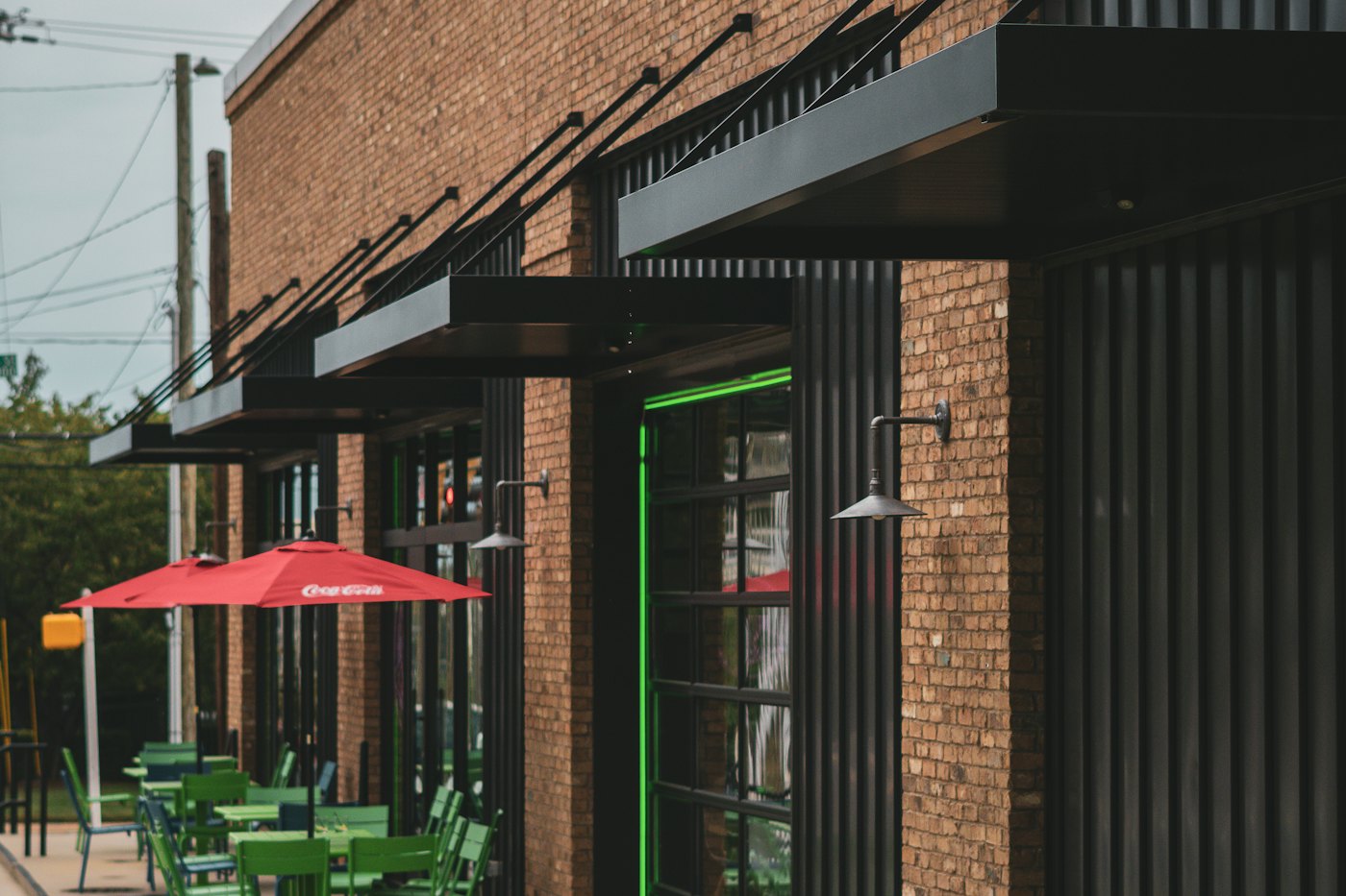 Restaurant storefront exterior, one of several outlets